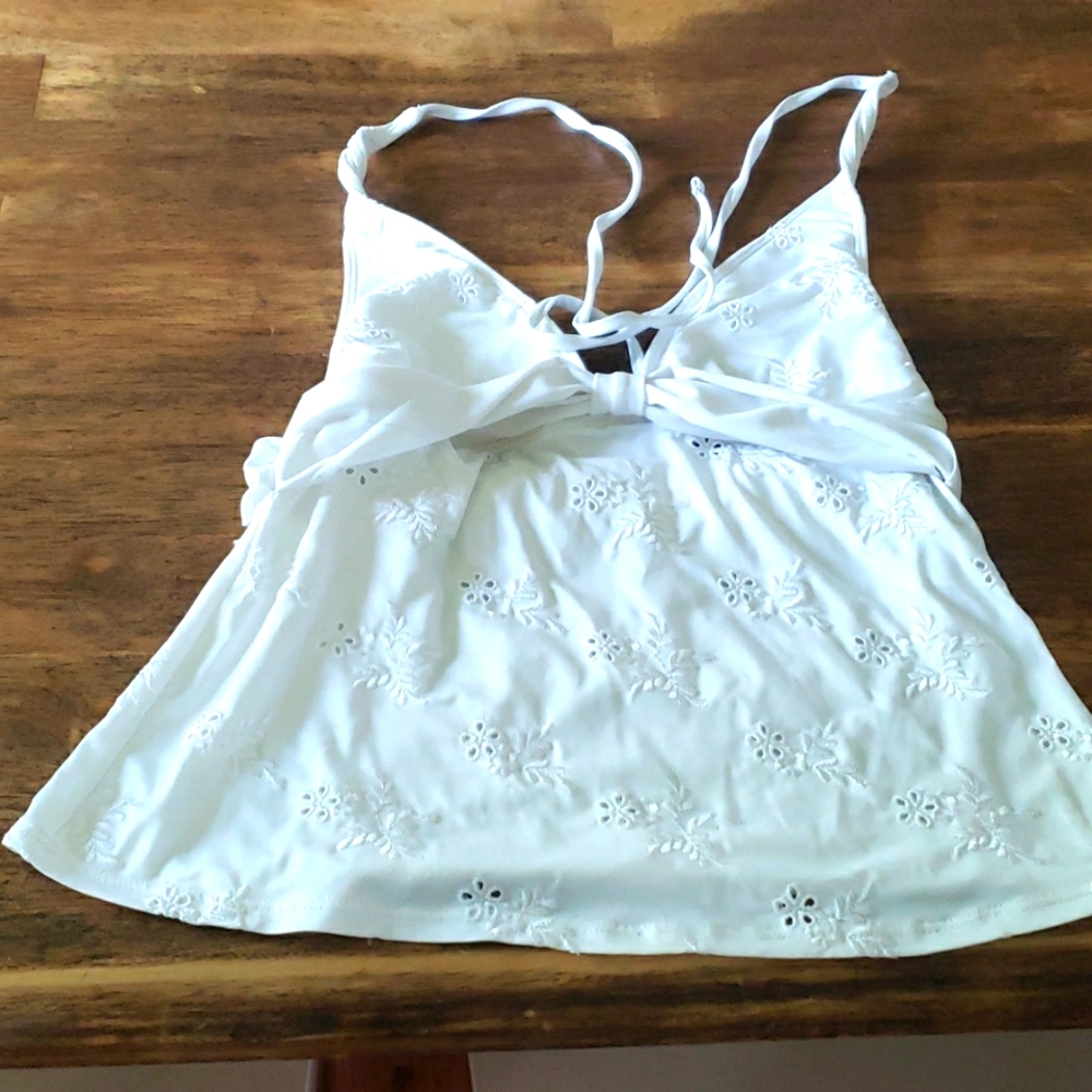 Whitr tankini top Ralph Lauren Size 10